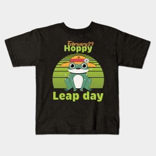 Funny Frog Lover Hoppy Leap Day February 29 Leap Year Kids T-Shirt